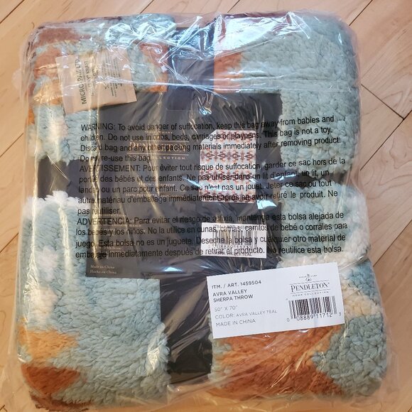 🔥🔥 Pendleton Sherpa Fleece Throw Avra Valley Reversible 50”x70” New - Picture 4 of 7